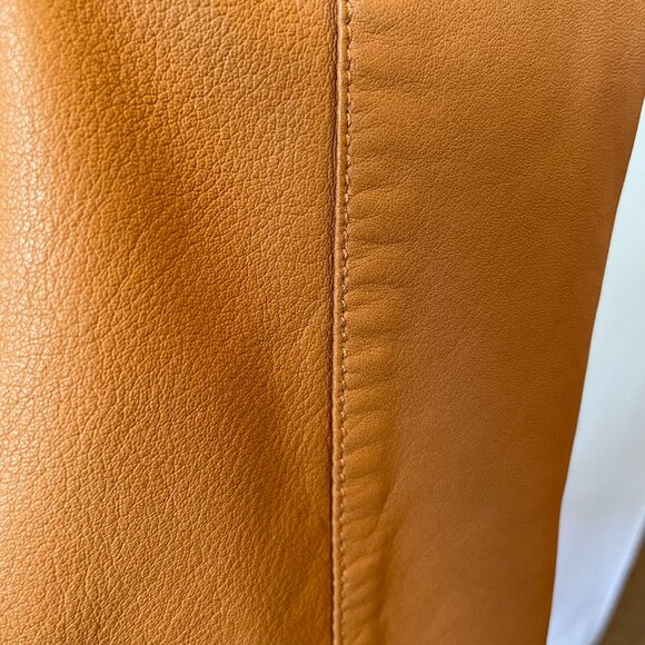 Marciano Guess Los angeles 100% Lamb Lambskin Leather Jacket Moto Caramel Saddle - Picture 13 of 14